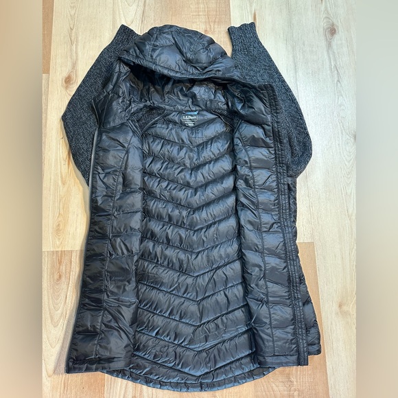 L.L. Bean PERTEX Downtek Women's Jacket Knit Sleeves Quilted Puffer Size L REG - Picture 3 of 15